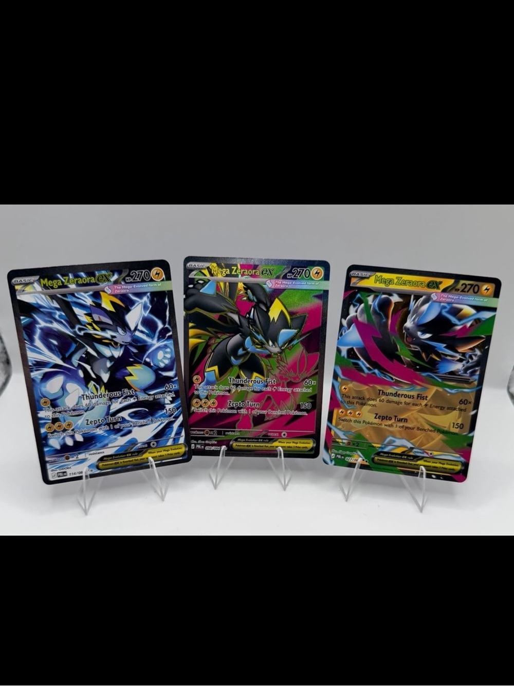 Mega Zeraora ex SIR 114/084, Ex 098/084, Ex 027/084 Pitch Black Set of 3
